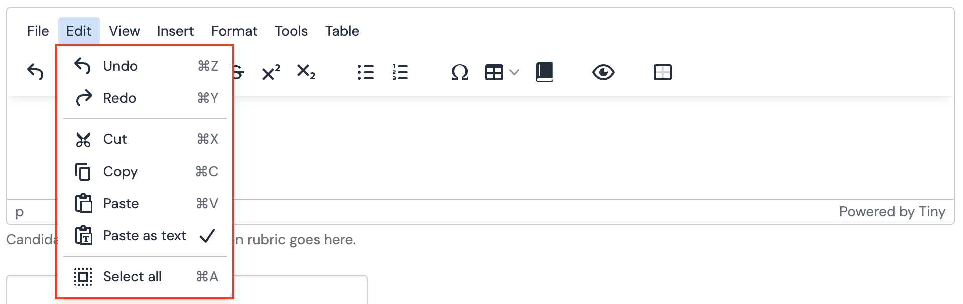 Written Summary Toolbar - Edit Menu.png