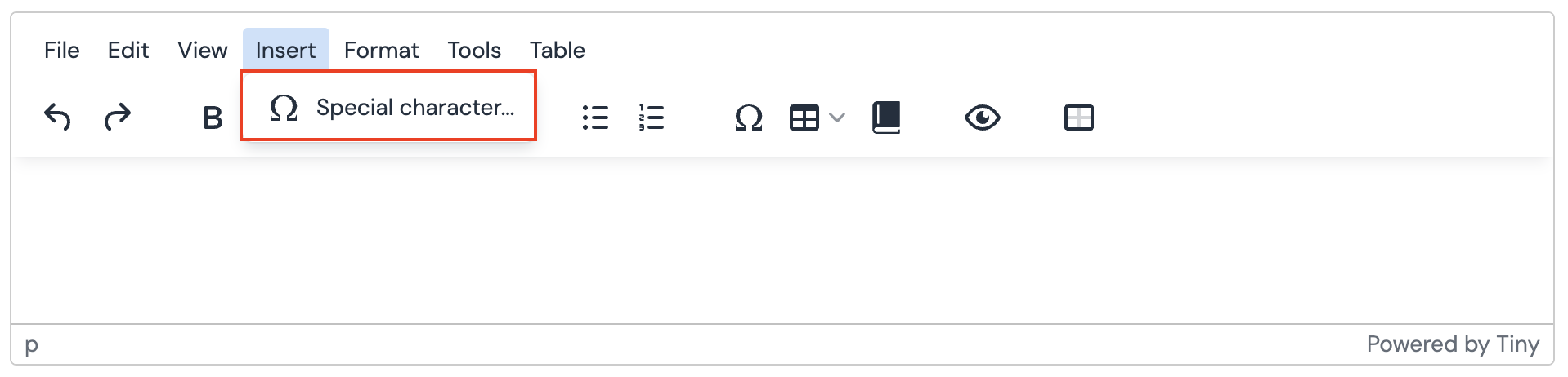 Written Summary Toolbar - Insert Menu.png